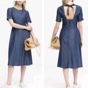 Banana Republic Chambray Open Back Dress